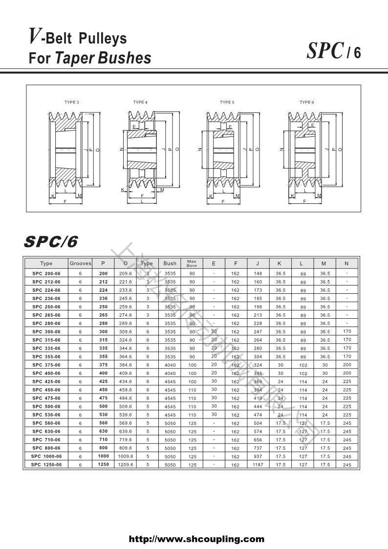 spc/6-280/300-3535錐套式歐標皮帶輪 songming taper bush belt